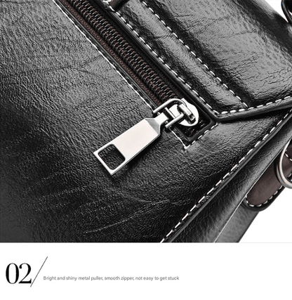Black Elegant Women's PU Leather Top Handle Satchel - Versatile Crossbody Bag with Classic Clasp & Braided Detail - The Cool Collective AU