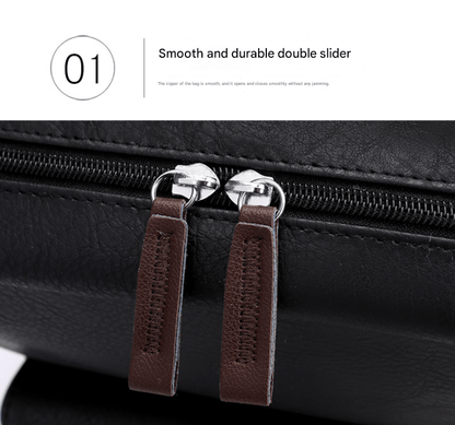 Black Large - Capacity PU Leather Backpack - Stylish Business & Travel Companion - The Cool Collective AU