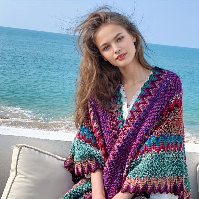 Boho Faux Fur Tassel Shawl – Warm, Stylish Women's Wrap - The Cool Collective AU