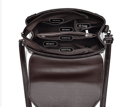 Brown Elegant Women's PU Leather Top Handle Satchel - Versatile Crossbody Bag with Classic Clasp & Braided Detail - The Cool Collective AU