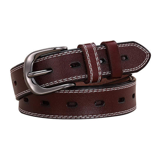 Classic Leather Belts for Women, Joyreap Genuine Leather Womens Belts Alloy Pin Buckle (Brown) - The Cool Collective AU