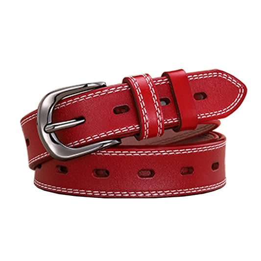 Classic Leather Belts for Women, Joyreap Genuine Leather Womens Belts Alloy Pin Buckle (Red) - The Cool Collective AU