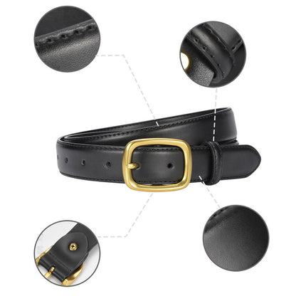Classic Leather Belts for Women, Joyreap Genuine Leather Womens Belts with Gold Buckle (Black) - The Cool Collective AU
