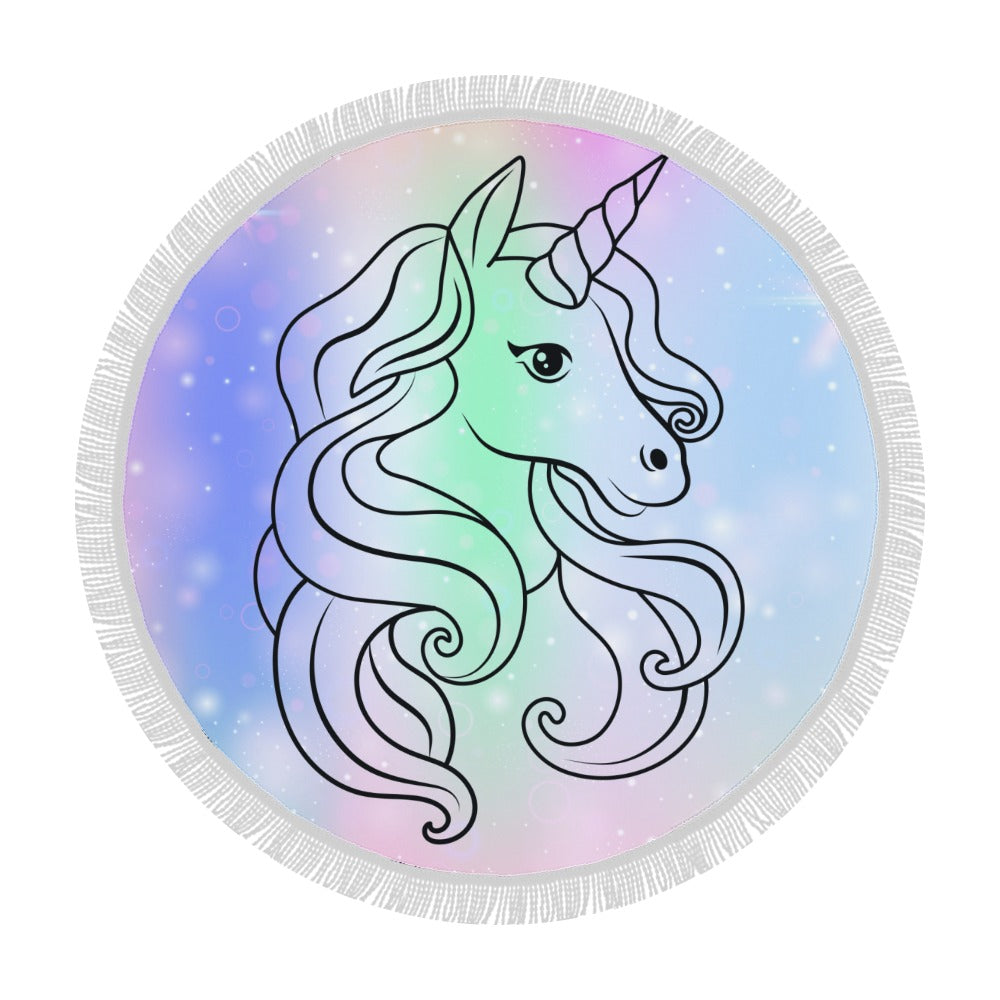 Unicorn Circular Beach Shawl 59"x 59" - The Cool Collective AU