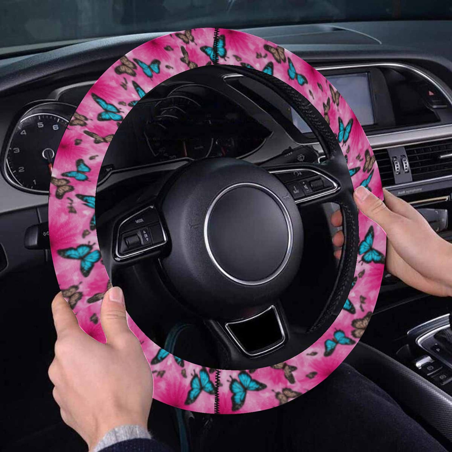 Butterflies Steering Wheel Cover with Elastic Edge - The Cool Collective AU