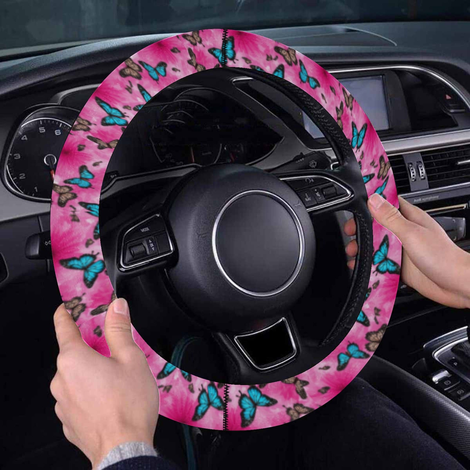 Butterflies Steering Wheel Cover with Elastic Edge - The Cool Collective AU