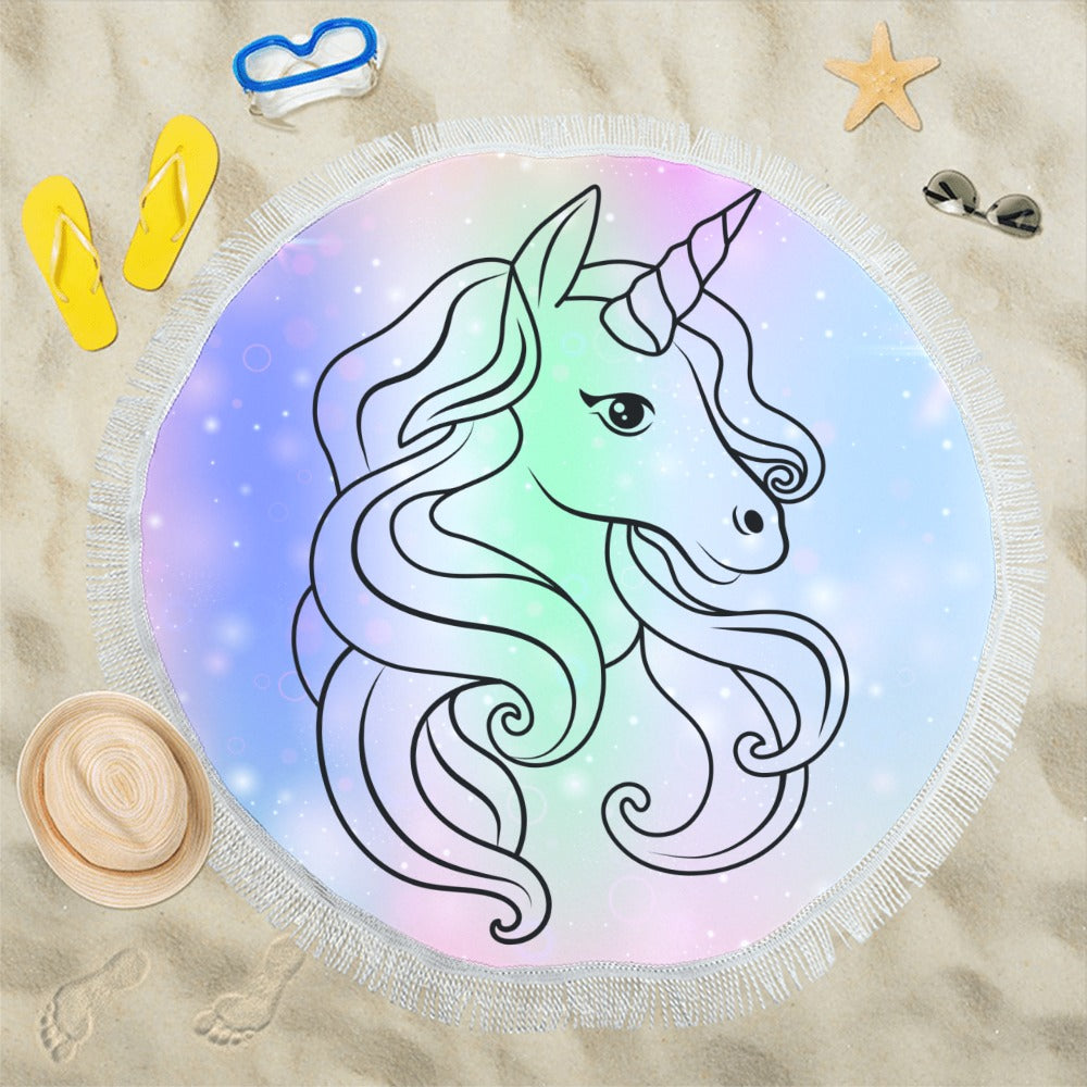 Unicorn Circular Beach Shawl 59"x 59" - The Cool Collective AU