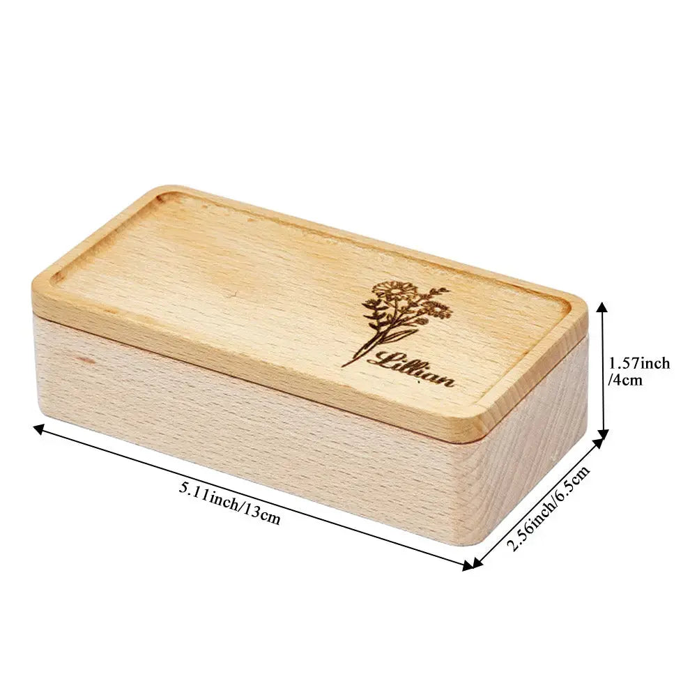 Personalised Birth Flower Jewellery Box – Gift for Her