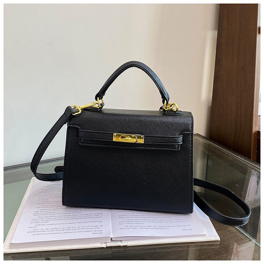 Elegant PU Leather Top Handle Satchel Bag - Versatile Crossbody & Shoulder Bag(black) - The Cool Collective AU