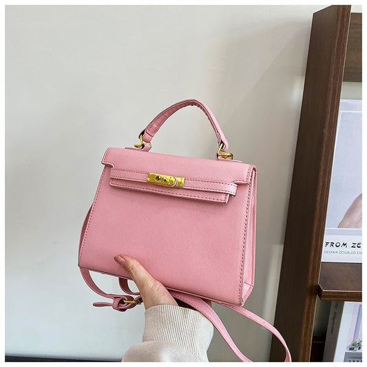 Elegant PU Leather Top Handle Satchel Bag - Versatile Crossbody & Shoulder Bag(pink) - The Cool Collective AU