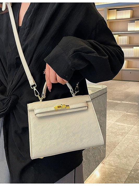 Elegant PU Leather Top Handle Satchel Bag - Versatile Crossbody & Shoulder Bag(white) - The Cool Collective AU