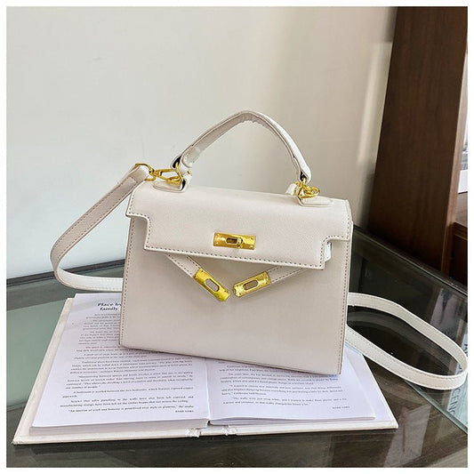 Elegant PU Leather Top Handle Satchel Bag - Versatile Crossbody & Shoulder Bag(white) - The Cool Collective AU