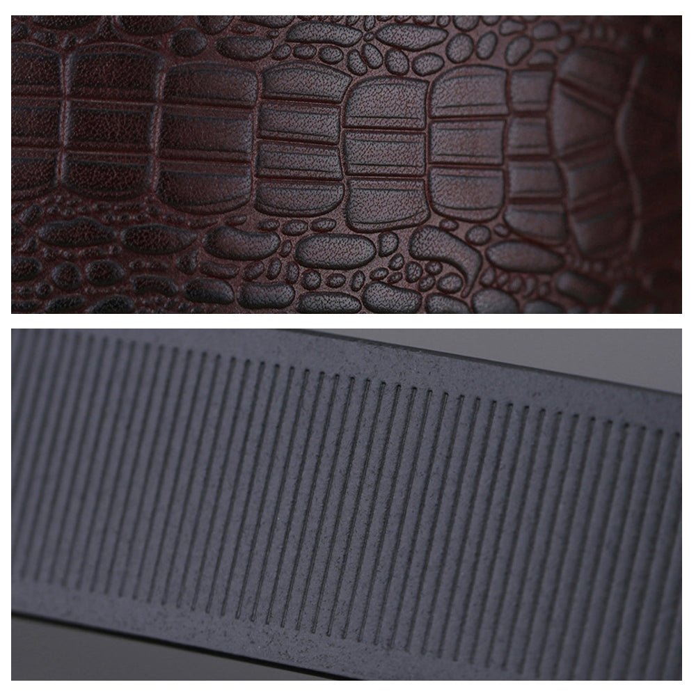 Genuine Cowhide Embossed with Crocodile Pattern Belt Luxury Business Automatic Belts (Brown) - The Cool Collective AU