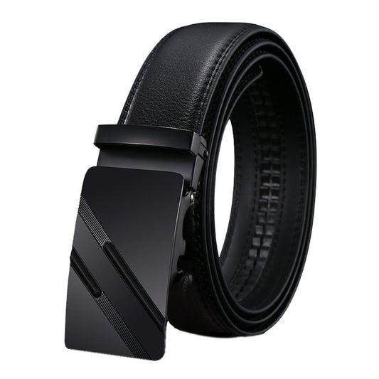 Genuine Leather Belt Men's Plate Reversible Buckle Business Dress Belts (Style 03) - The Cool Collective AU