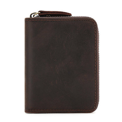 Genuine Leather Large Capacity RFID Anti - magnetic Money Clip Organ Wallets (Coffee) - The Cool Collective AU