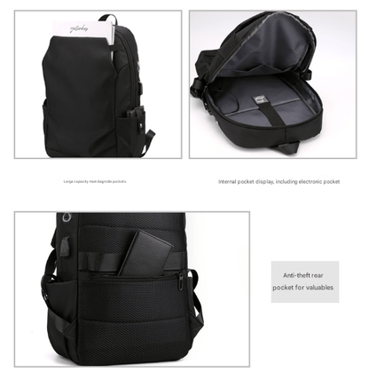 Grey Modern Anti - Theft Laptop Backpack with USB Charging Port - Water - Repellent Travel & Business Bag for 15.6 Inch Laptops - The Cool Collective AU