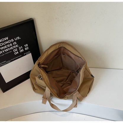Khaki Women's Large Capacity Nylon Tote Bag - Stylish Casual Shoulder & Crossbody Bag with Detachable Pouch - The Cool Collective AU