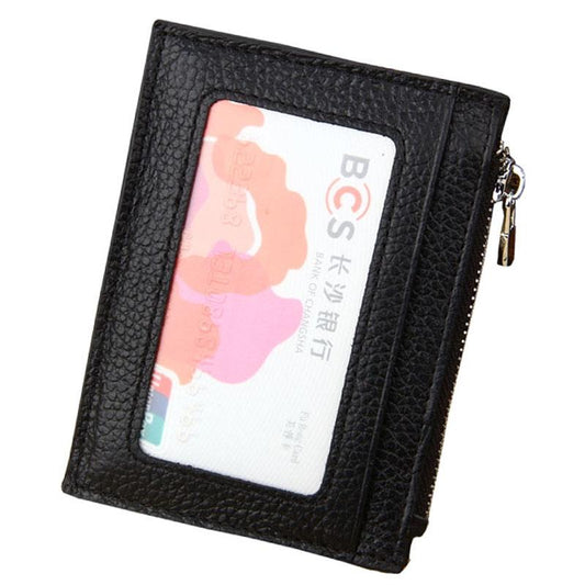 Leather Rfid Blocking Card Holder Wallet - 11x8x1.5cm - Black - The Cool Collective AU