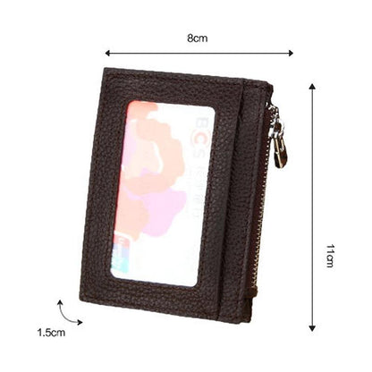 Leather Rfid Blocking Card Holder Wallet - 11x8x1.5cm - Black - The Cool Collective AU