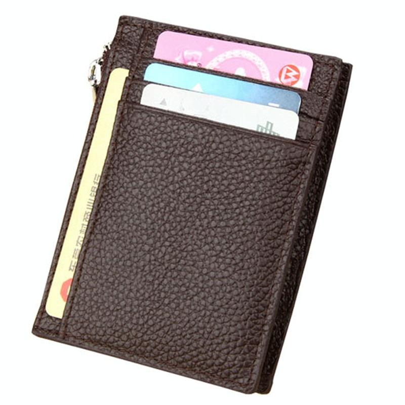 Leather Rfid Blocking Card Holder Wallet - 11x8x1.5cm - Black - The Cool Collective AU