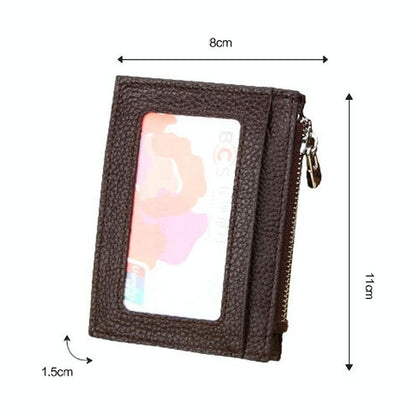 Leather Rfid Blocking Card Holder Wallet - 11x8x1.5cm - Black - The Cool Collective AU