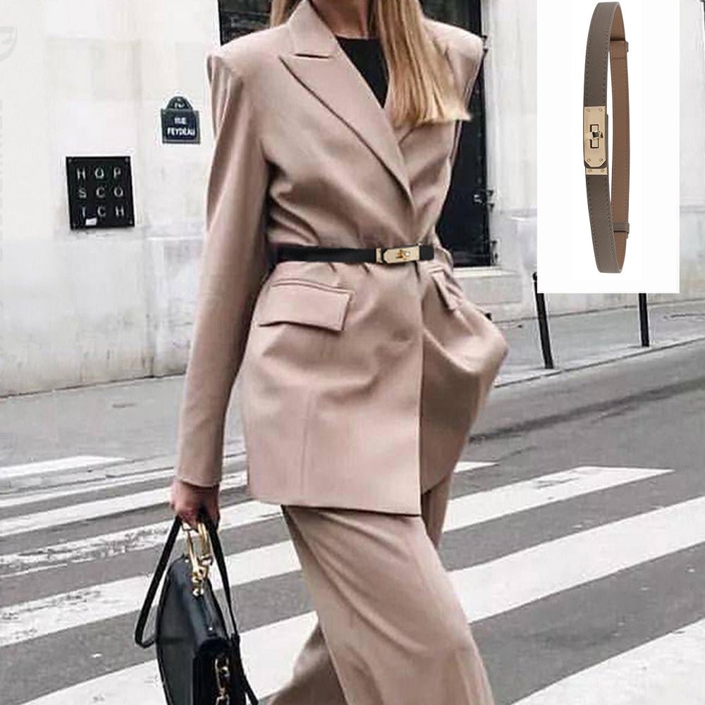 Luxury Cow Leather Women Waist Belt Slim Corset Strap Dress Shirt Belt (Caramel) - The Cool Collective AU