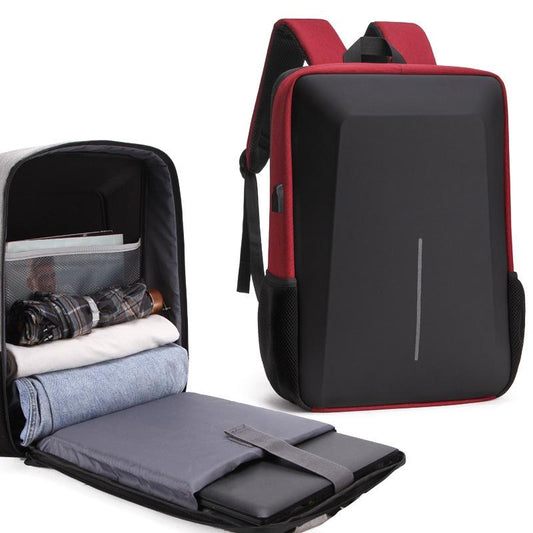 Men Anti - theft Hard Shell Backpack with Alloy Frame - Red - The Cool Collective AU