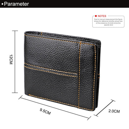 Men's Genuine Leather Bilfold Wallet RFID Blocking Card Holder Zipper Coin Purse - The Cool Collective AU
