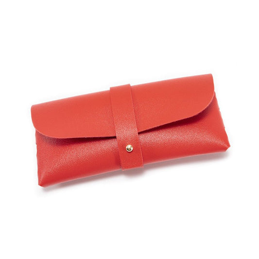 Red Chic & Sleek PU Leather Soft Eyeglass Case - Protective Pouch for Sunglasses & Reading Glasses - The Cool Collective AU