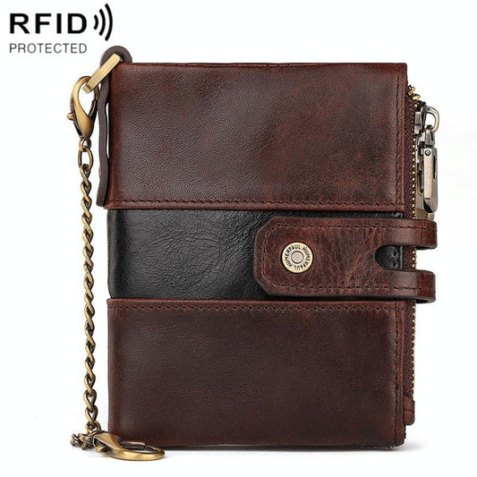 Retro Mens Coin Purse with Rfid Protection - Brown - The Cool Collective AU
