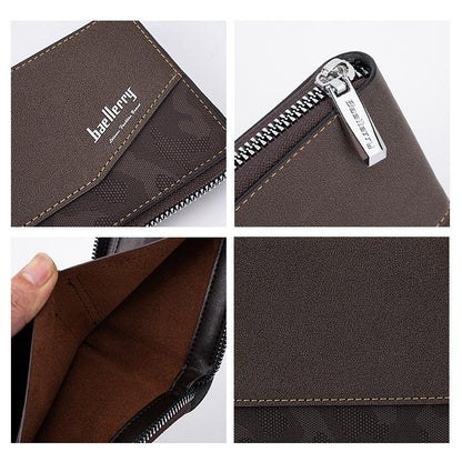 Retro Rfid Blocking Zip Wallet with Short Coin Pocket - Coffee - The Cool Collective AU