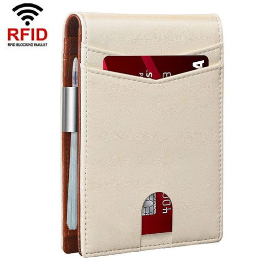Rfid - protected Leather Credit Card Wallet - Secure & Stylish - Beige - The Cool Collective AU