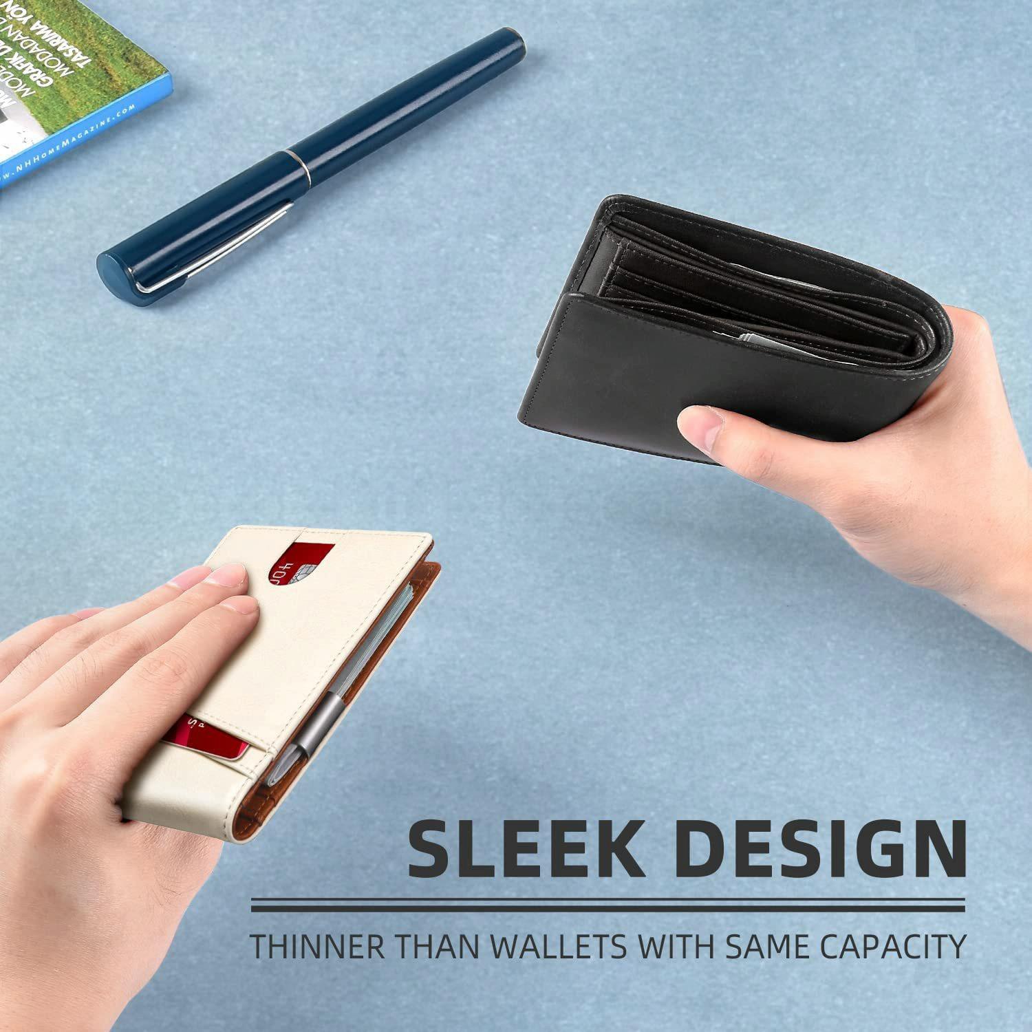 Rfid - protected Leather Credit Card Wallet - Secure & Stylish - Beige - The Cool Collective AU