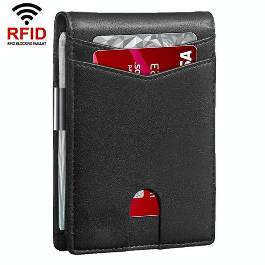 Rfid - protected Leather Credit Card Wallet - Secure & Stylish - Black - The Cool Collective AU
