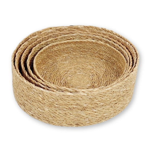 Natural Elegance: 5-Piece Seagrass Basket Set for Stylish Storage - The Cool Collective AU