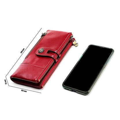 Vintage Rfid Leather Wallet with Card Slots for Women - Green - The Cool Collective AU
