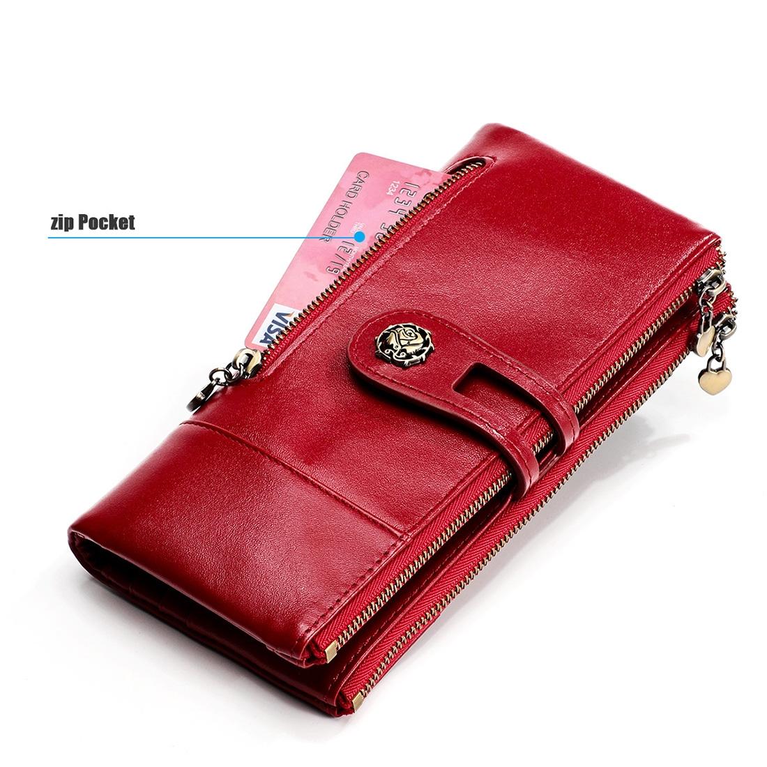 Vintage Rfid Leather Wallet with Card Slots for Women - Green - The Cool Collective AU