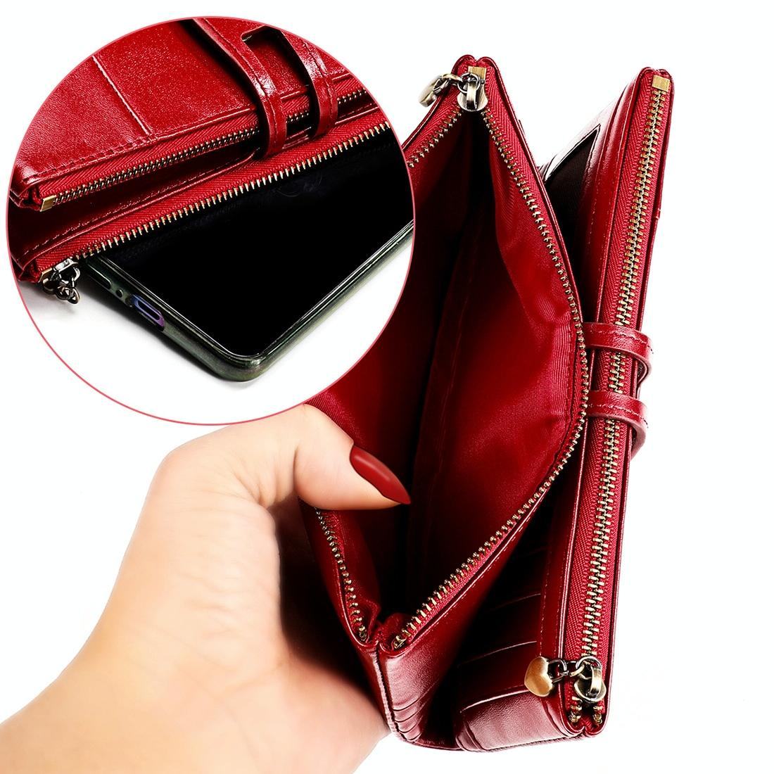 Vintage Rfid Leather Wallet with Card Slots for Women - Red - The Cool Collective AU