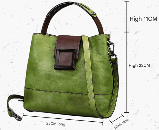 Vintage Yellow Leather Handbag - Elegant Multi - Functional Design - The Cool Collective AU