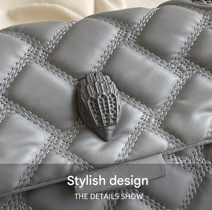 White Chic Quilted Crossbody Bag for Women - PU Leather Diamond Pattern Chain Strap Shoulder Purse with Elegant Clasp - The Cool Collective AU