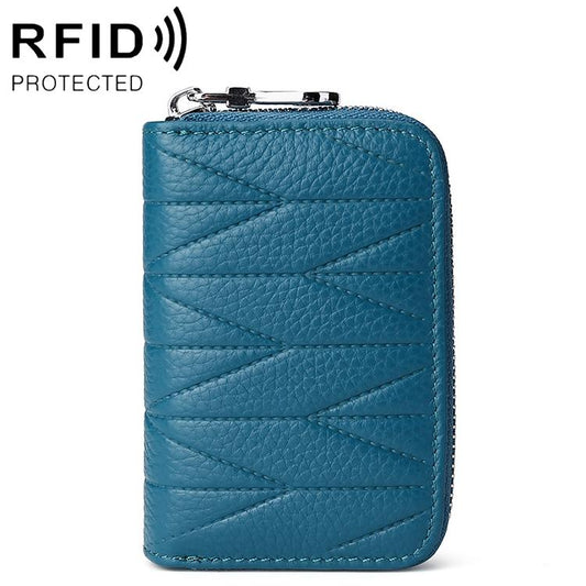 Women Anti Magnetic Leather Rfid Wallet - Aqua Blue - The Cool Collective AU