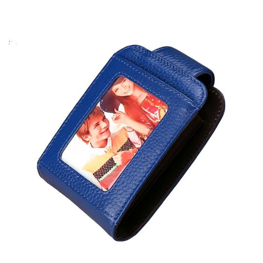 Women Vertical Cowhide Leather Rfid Wallet - Black - The Cool Collective AU