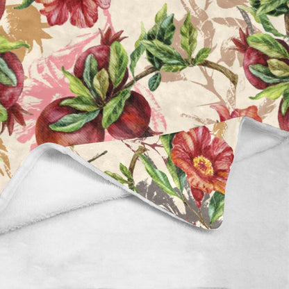 Pomegranate Floral Ultra-Soft Micro Fleece Blanket - The Cool Collective AU