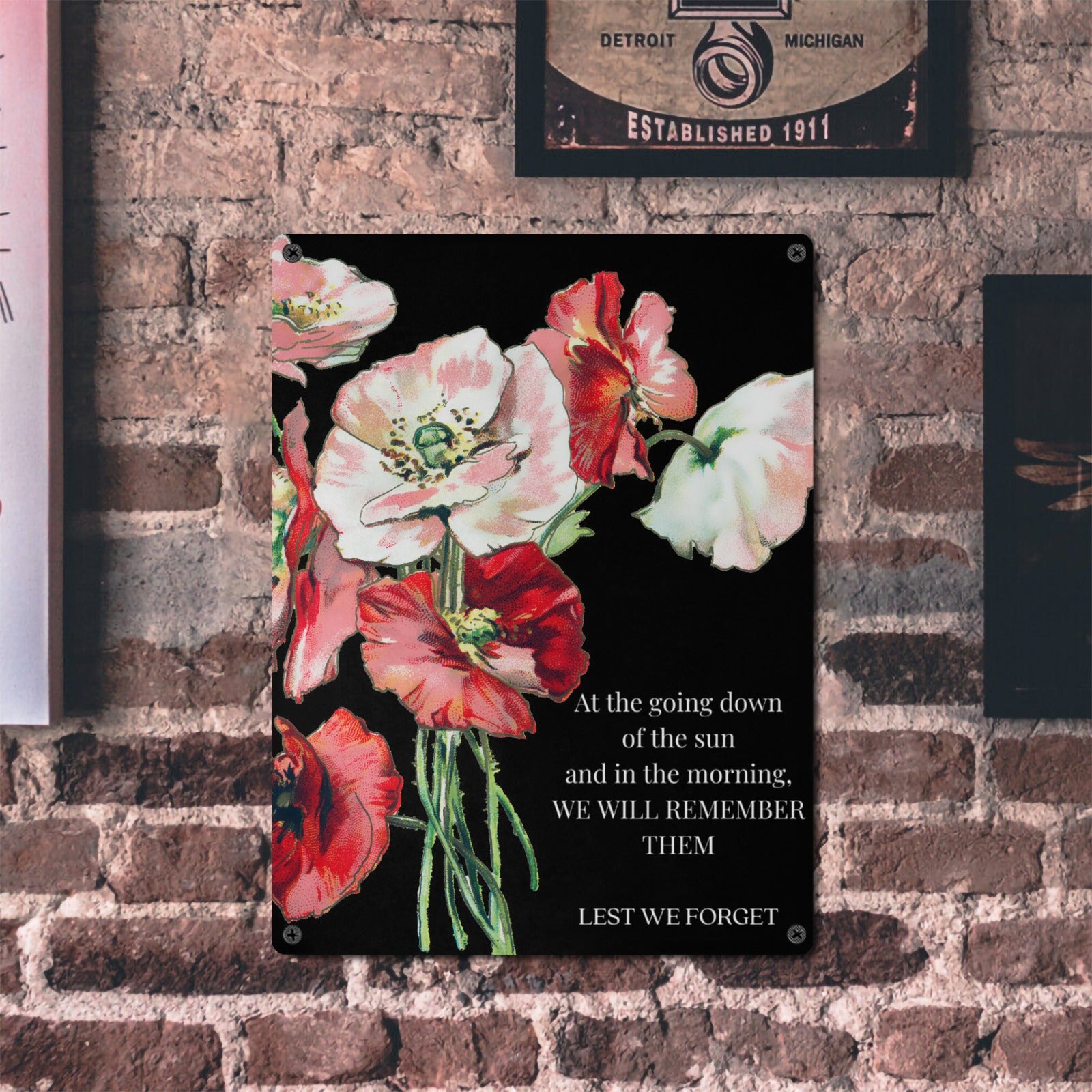 Lest We Forget Metal Tin Sign 12"x16" - The Cool Collective AU