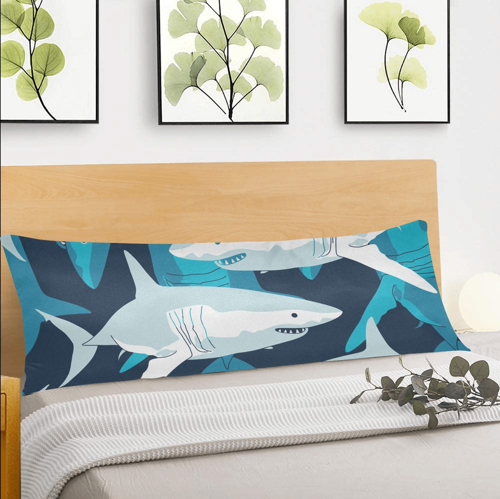 Sharks Body Pillow Case 20" x 54" - The Cool Collective AU