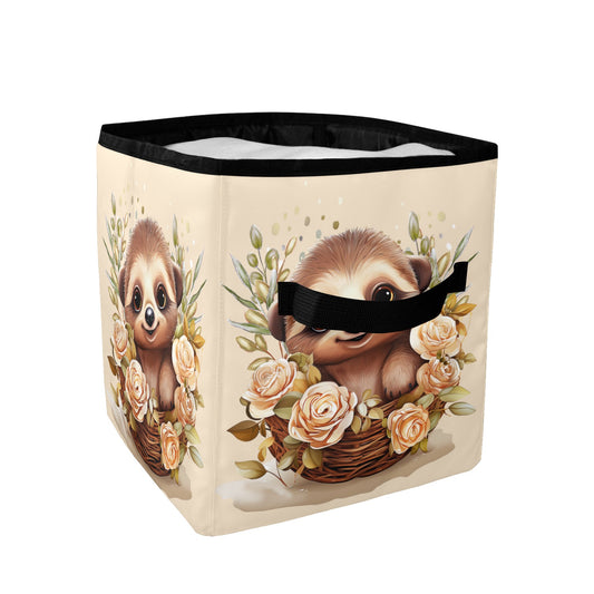 Tranquil Flora Haven: Enchanting Sloth Illustration Amidst Lush Botanical Bloom - Quilt Storage Bag - The Cool Collective AU