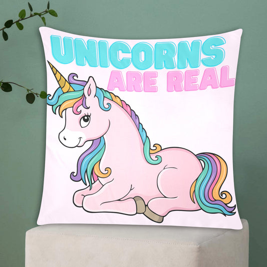 Unicorns Are Real Zippered Cushion Cover 20"x20" - The Cool Collective AU
