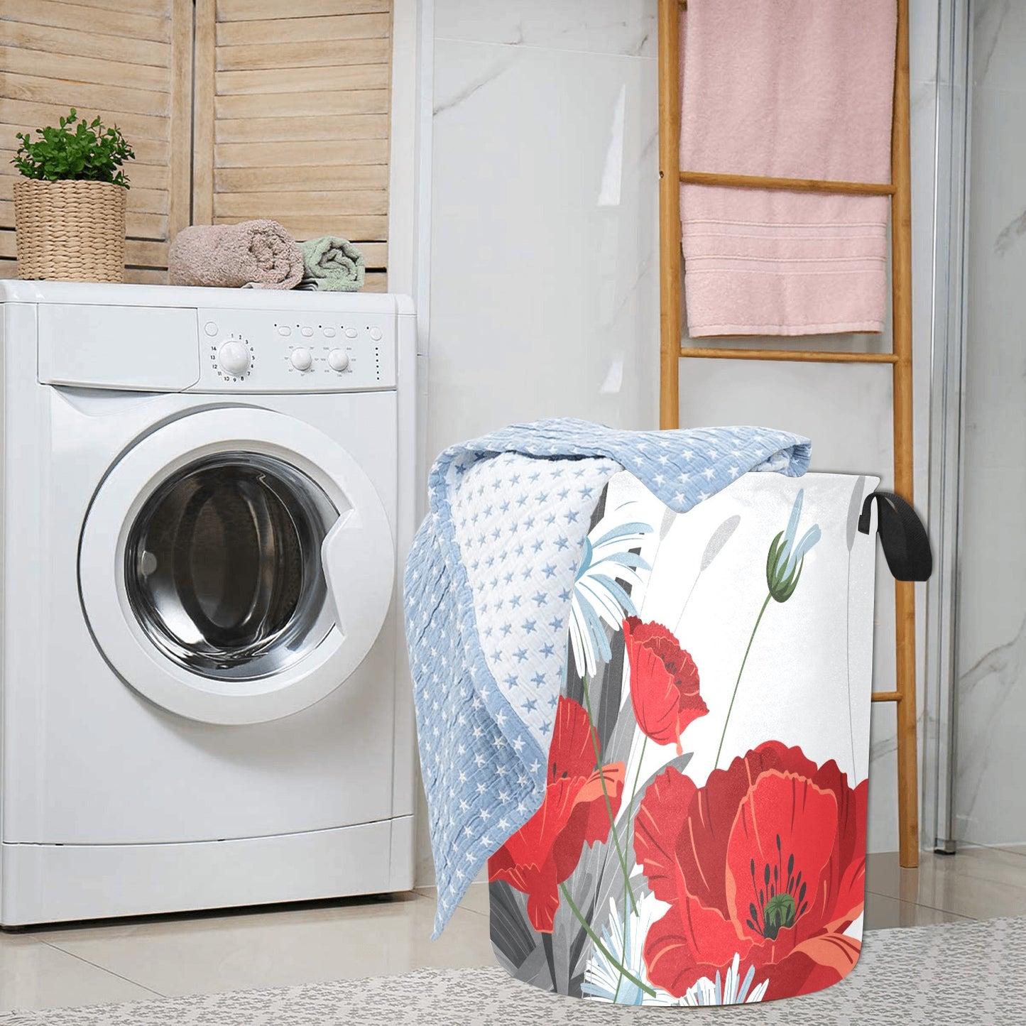 Red Floral Poppies Laundry Bag - The Cool Collective AU