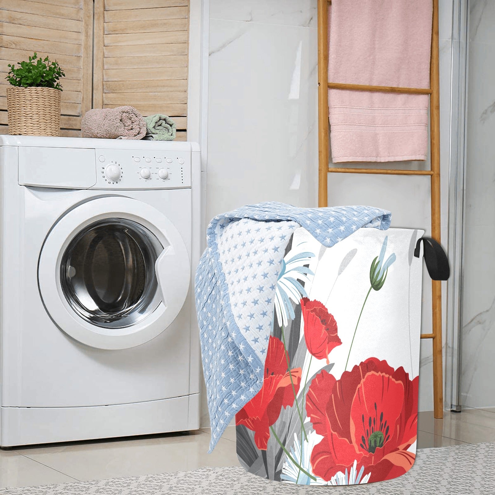 Red Floral Poppies Laundry Bag - The Cool Collective AU