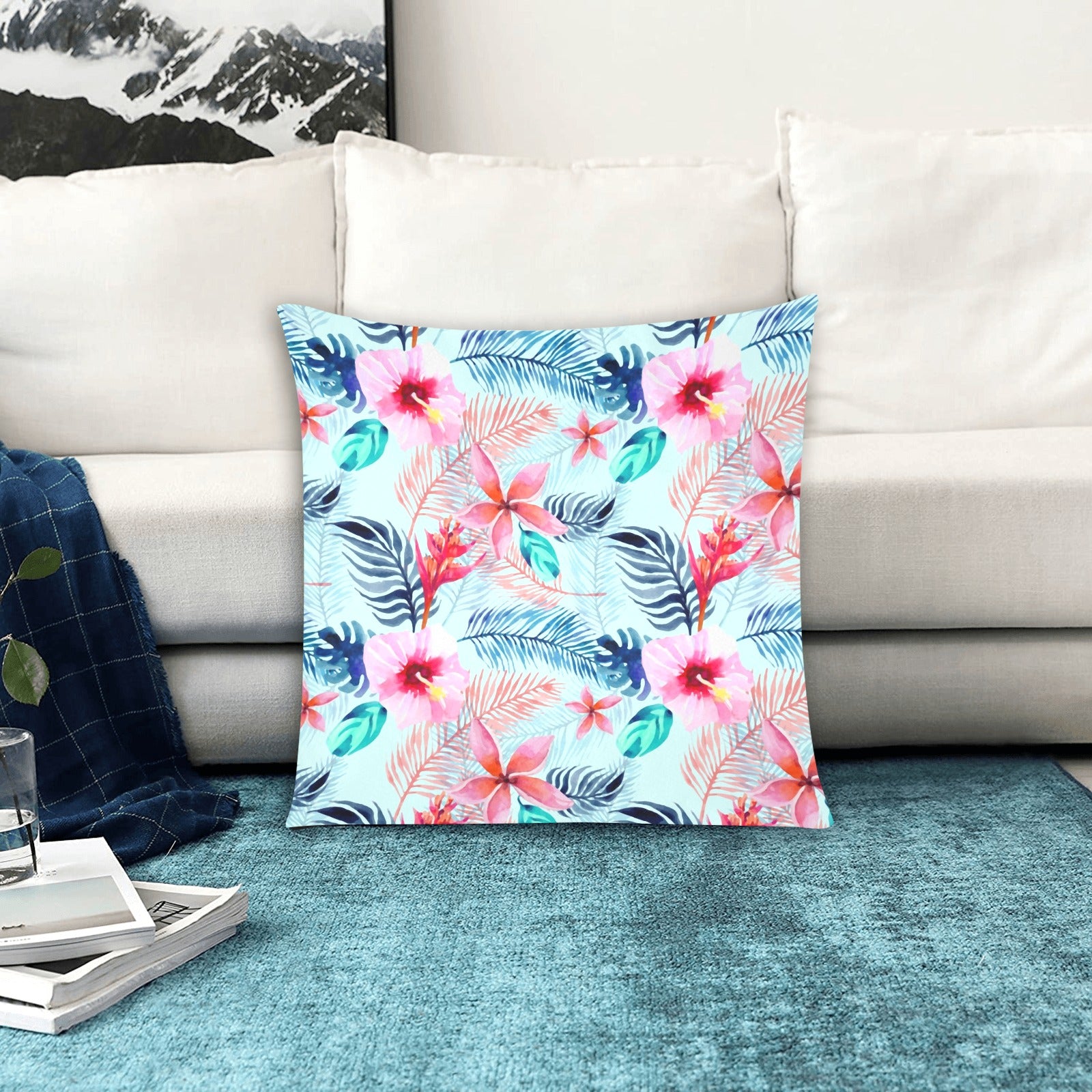Pink Lily Zippered Cushion Cover 20"x20" - The Cool Collective AU